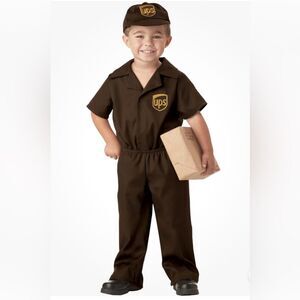 UPS Delivery Guy Licensed Costume Toddler -Large (4-6) Dress up, Halloween